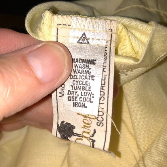 New Vintage Carefree Fashions XS Yellow Ruffle Lace Off The Shoulder Boho Blouse - Picture 11 of 11